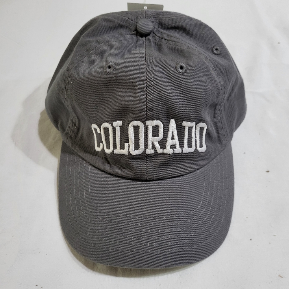 Gray and White Colorado Hat with Curved Brim